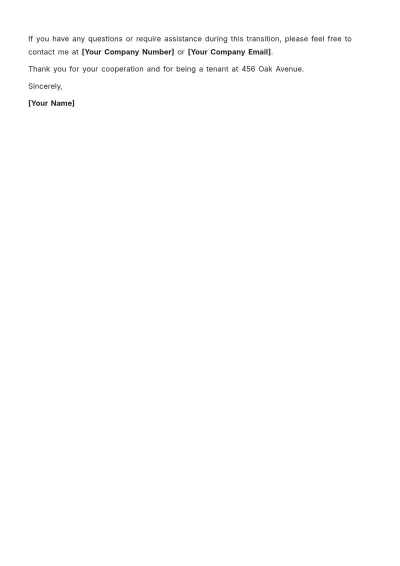 Free Termination of Month-to-Month Rental Agreement Letter by Landlord  Template to Edit Online