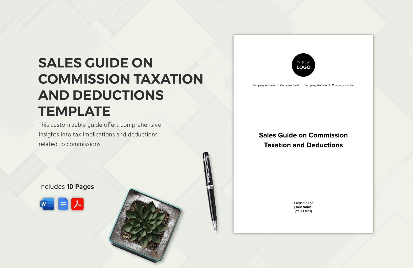 Sales Guide on Commission Taxation and Deductions Template