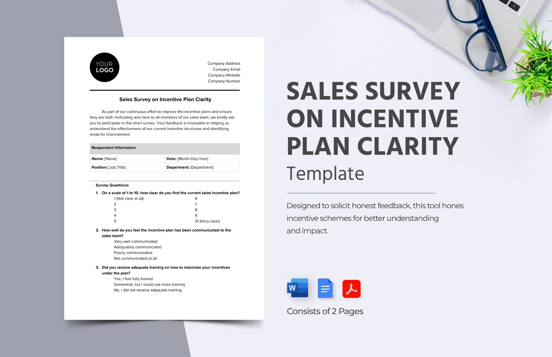 Sales Survey on Incentive Plan Clarity Template