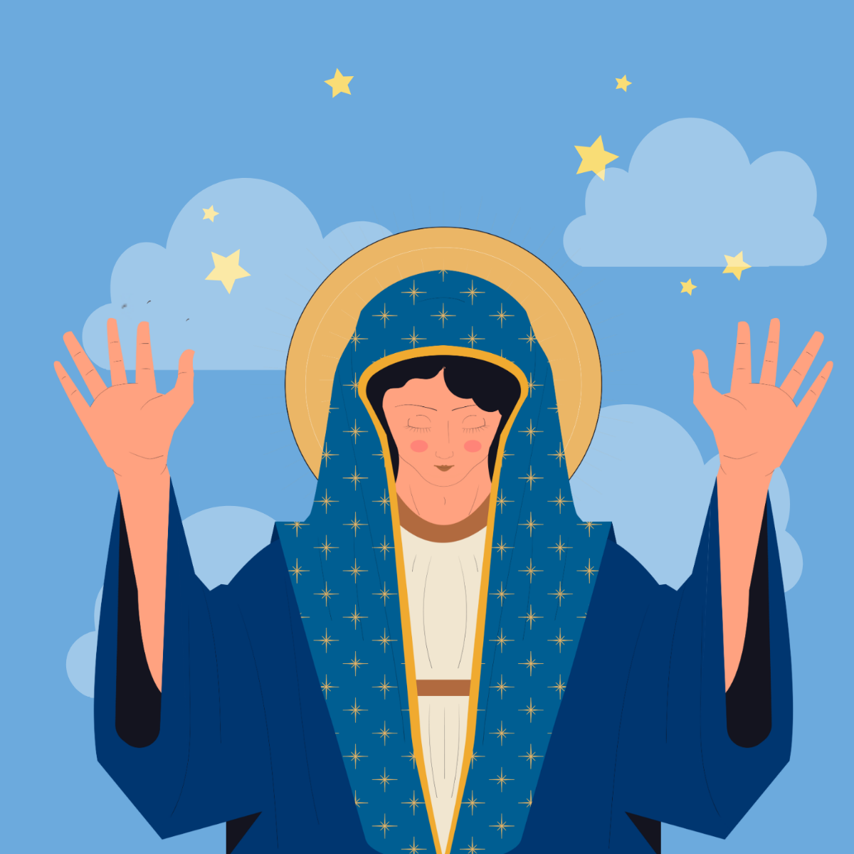 Feast of the Immaculate Conception Day 2023 Vector Template