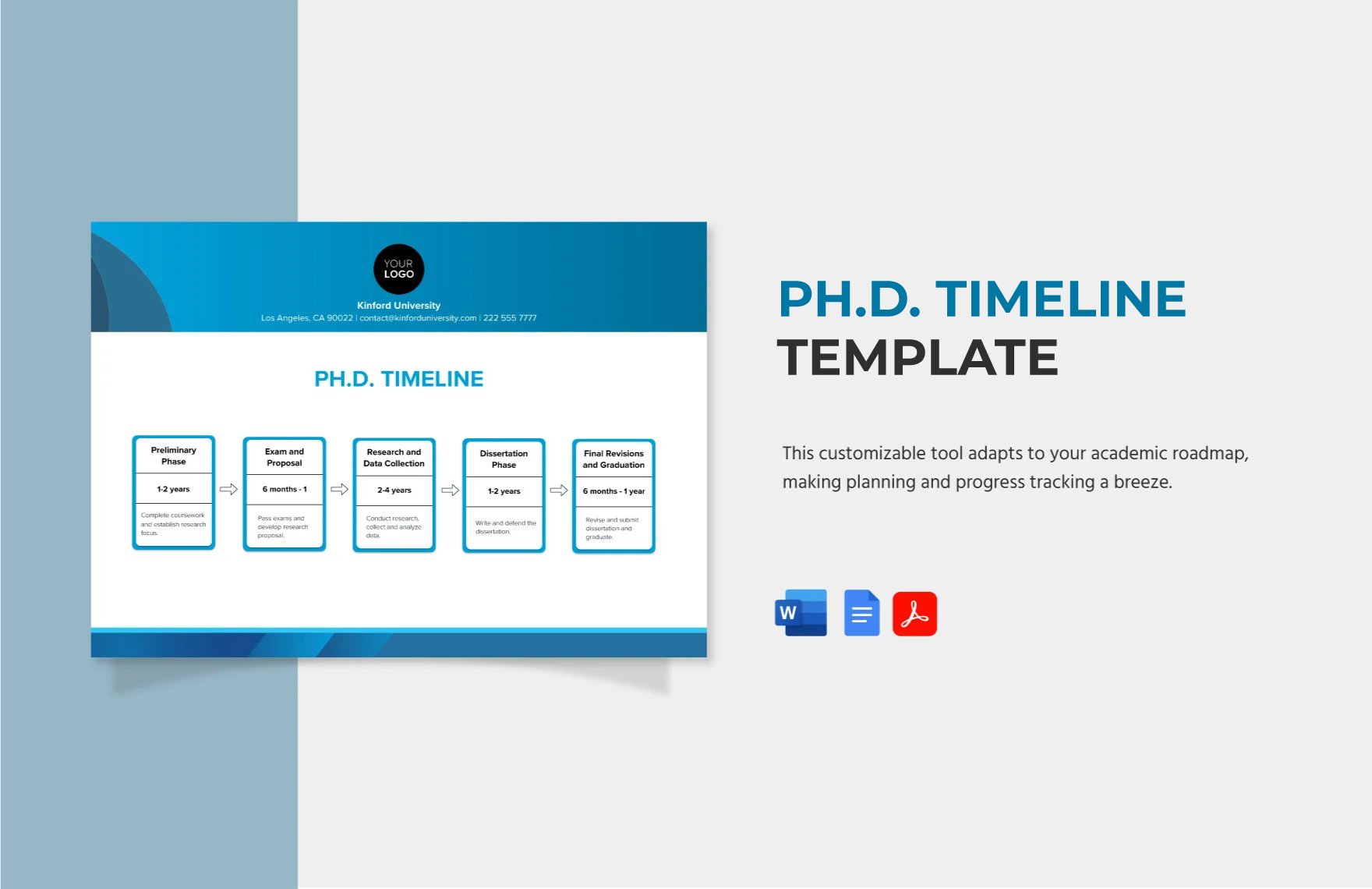 Free Ph.D. Timeline Template in Word, Google Docs, PDF