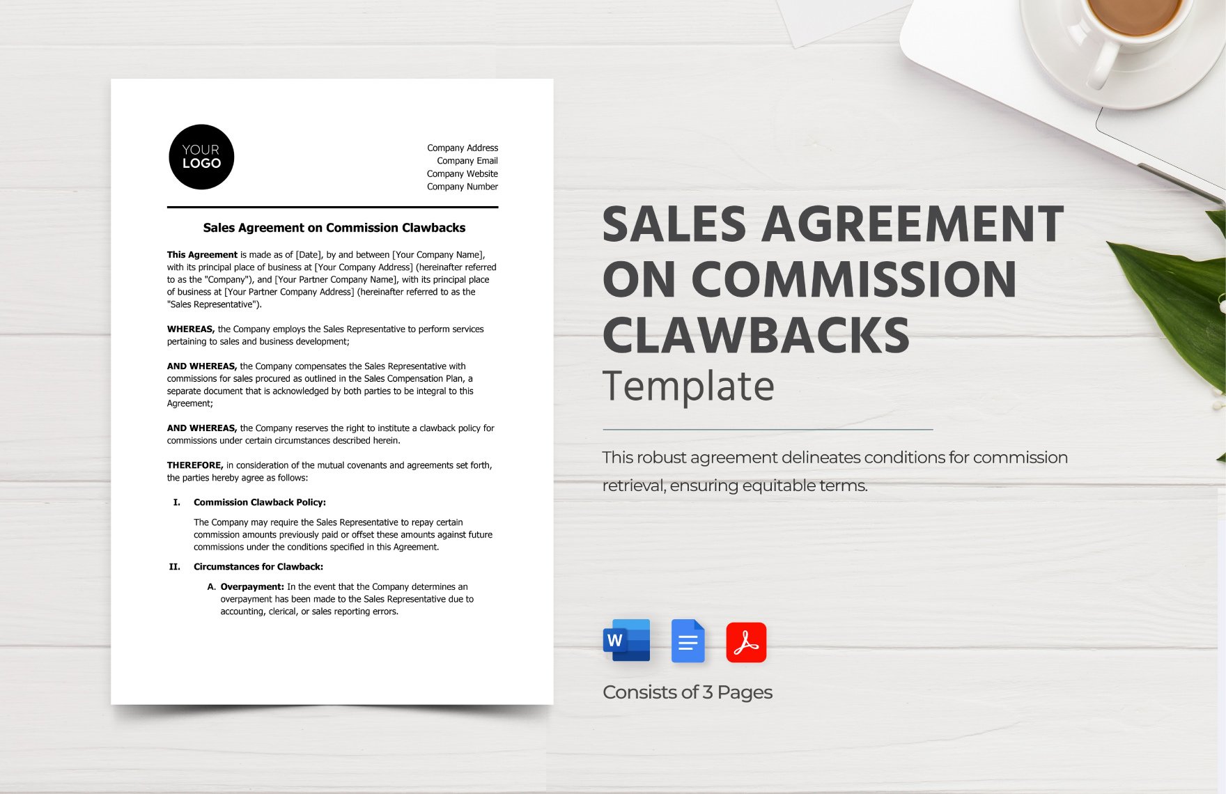 Sales Agreement on Commission Clawbacks Template