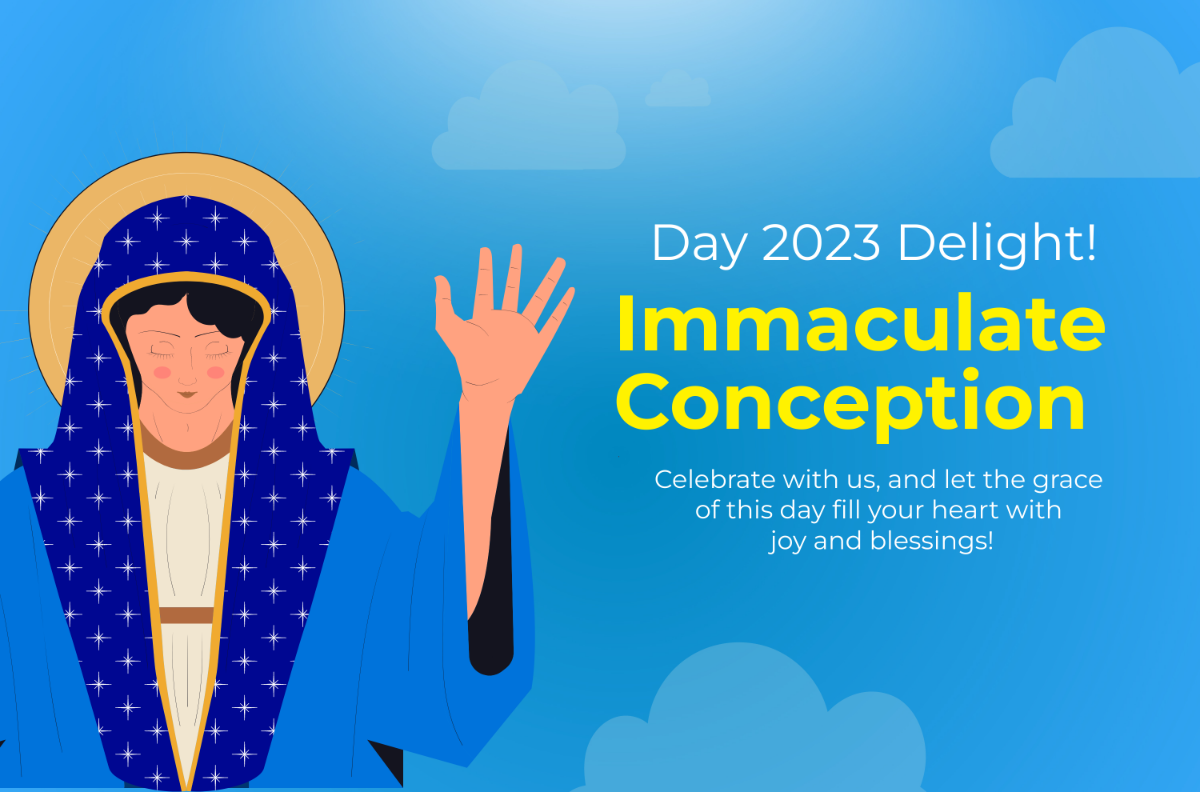 Free Feast of the Immaculate Conception Day 2023 Banner Template