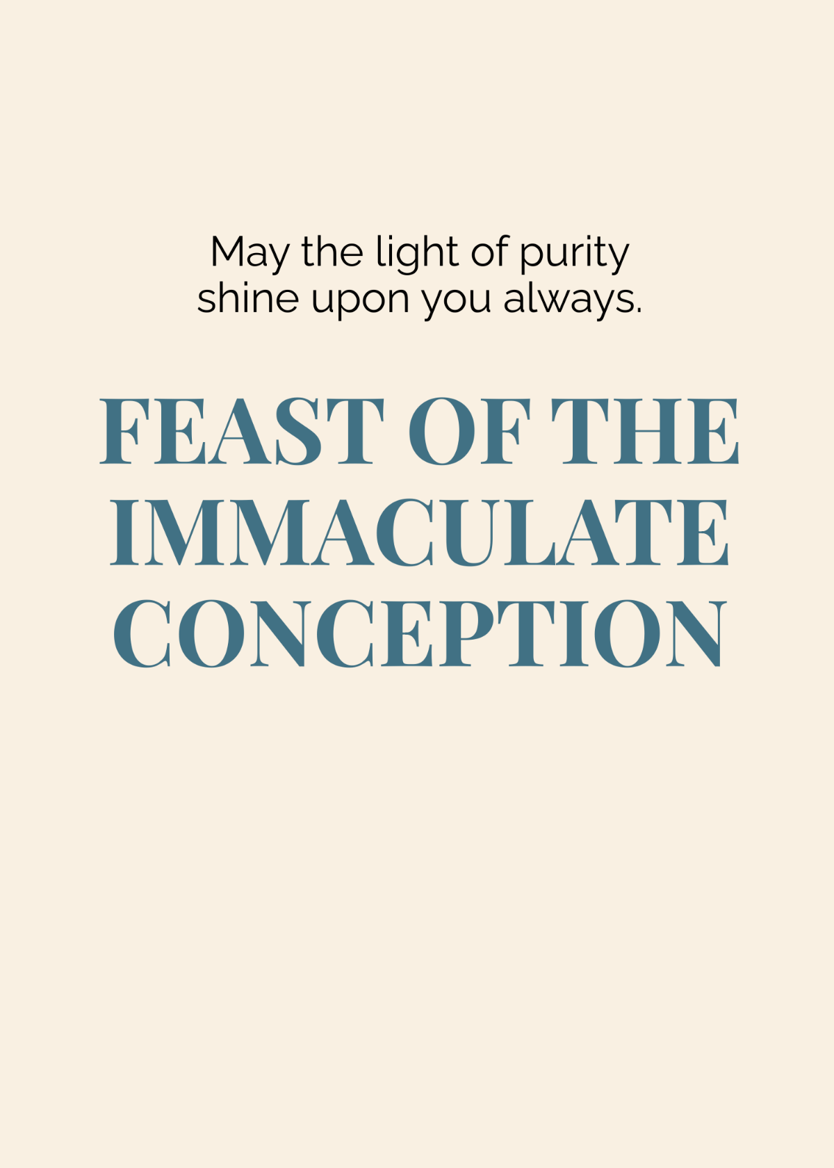 Free Feast of the Immaculate Conception Message Wishes Template