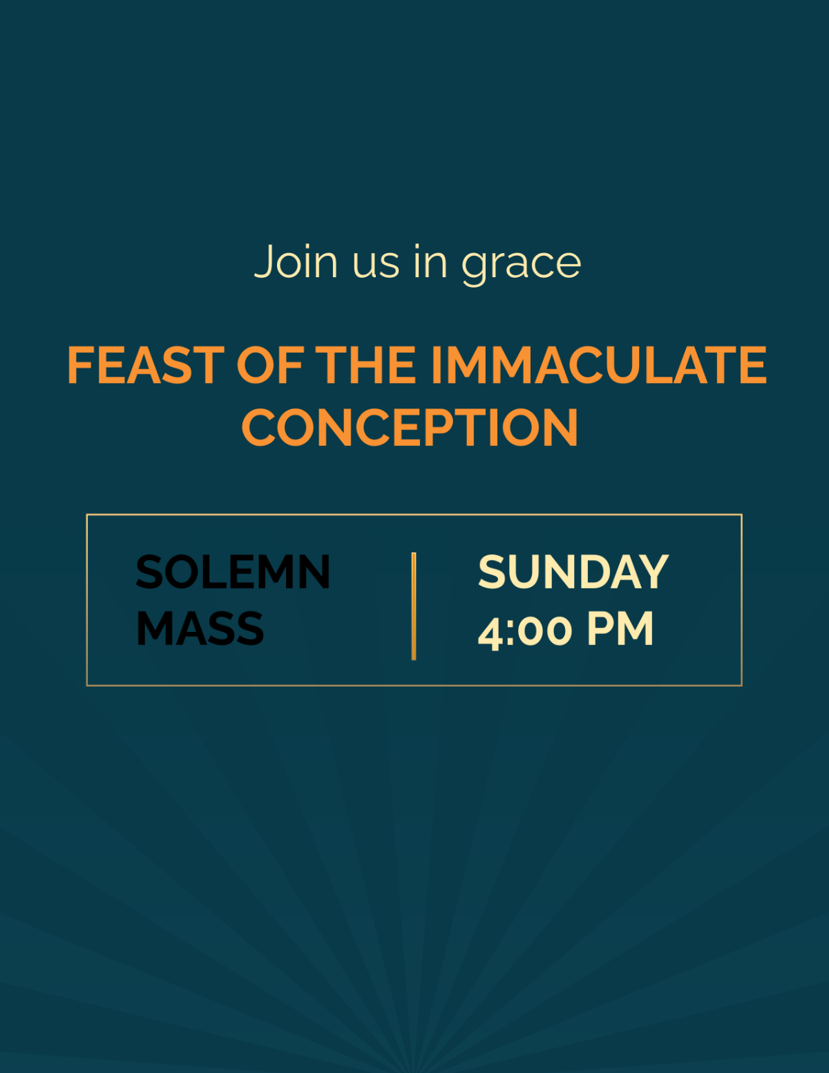 Feast of the Immaculate Conception Day Announcement Template