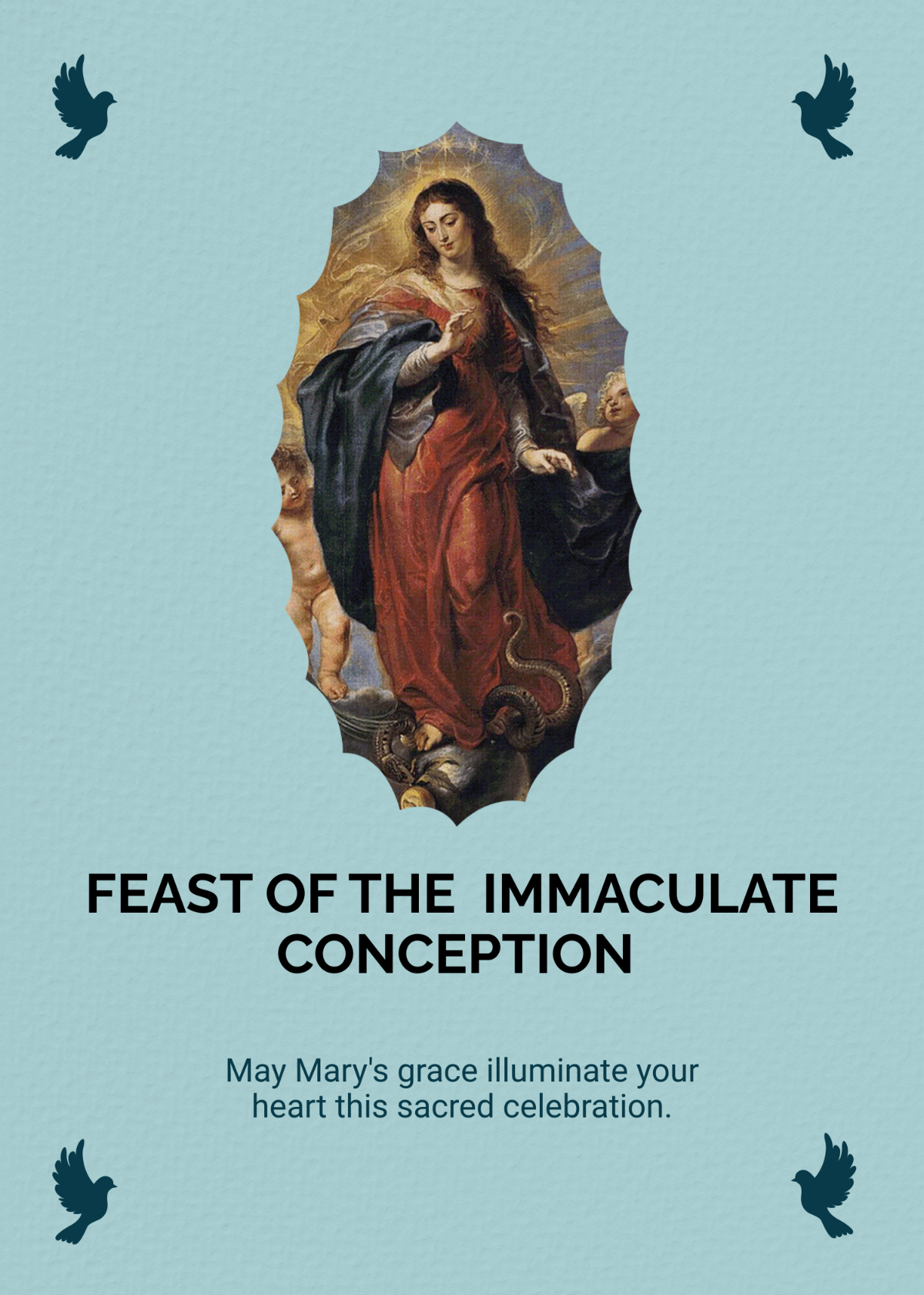 Feast of the Immaculate Conception Day Message Template