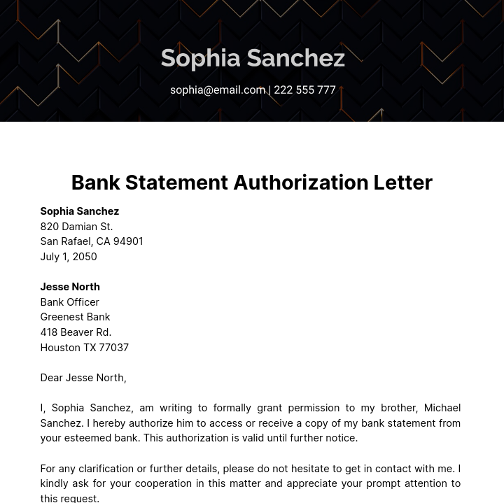 What Is The Meaning Of Bank Authorization Letter at Eddie Brinson blog