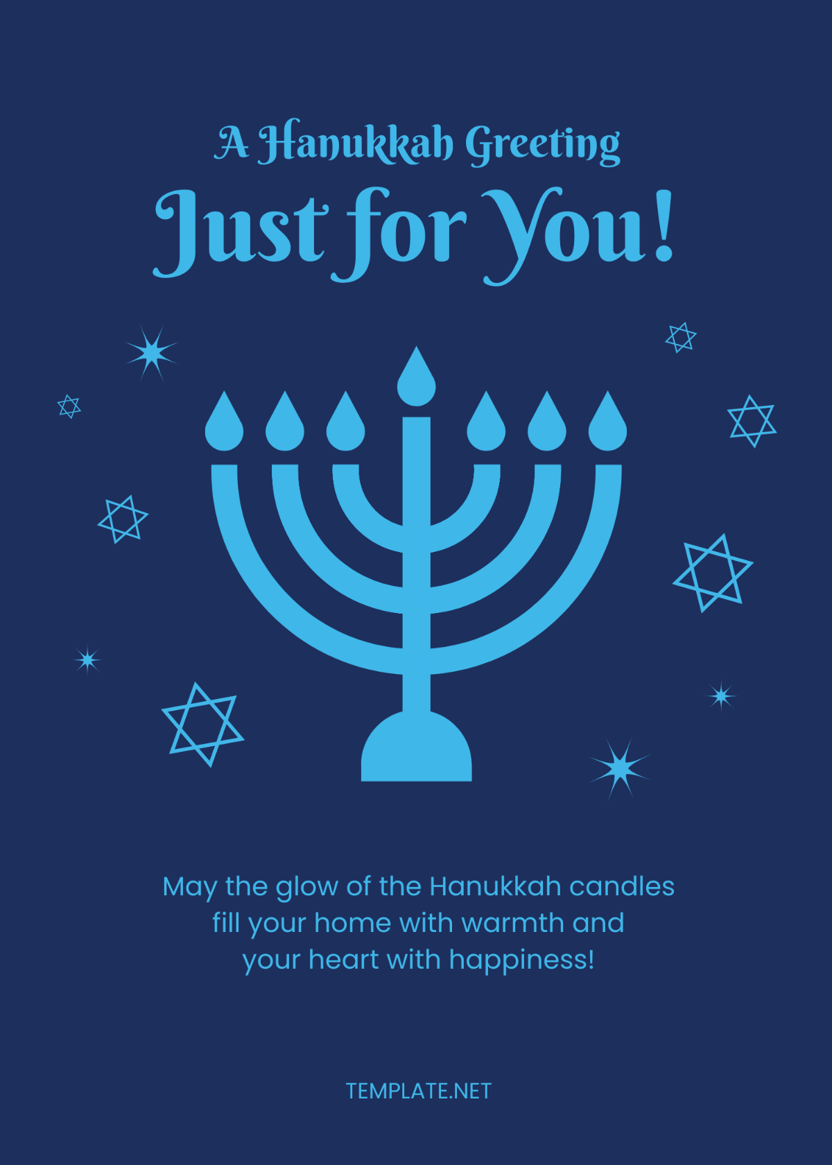 Blue Hanukkah Greeting Card