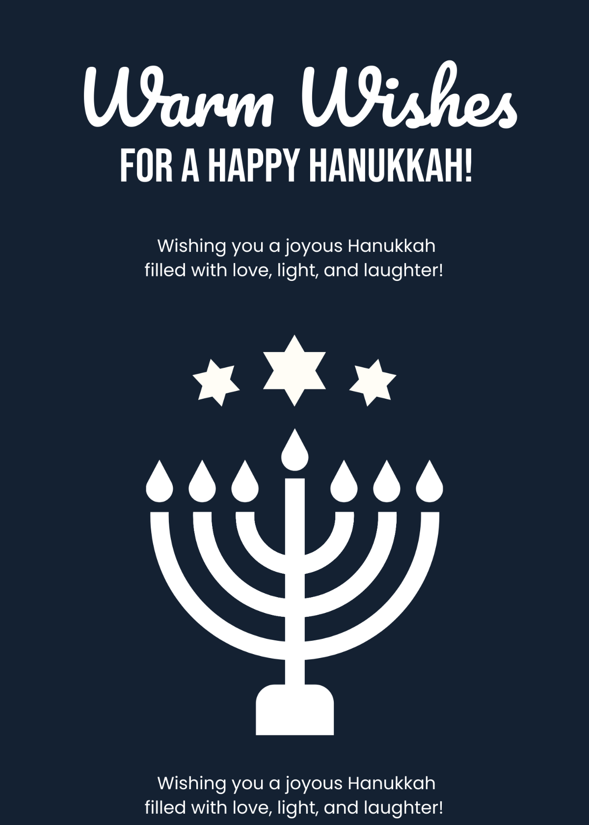 Free Hanukkah Card Wishes Template