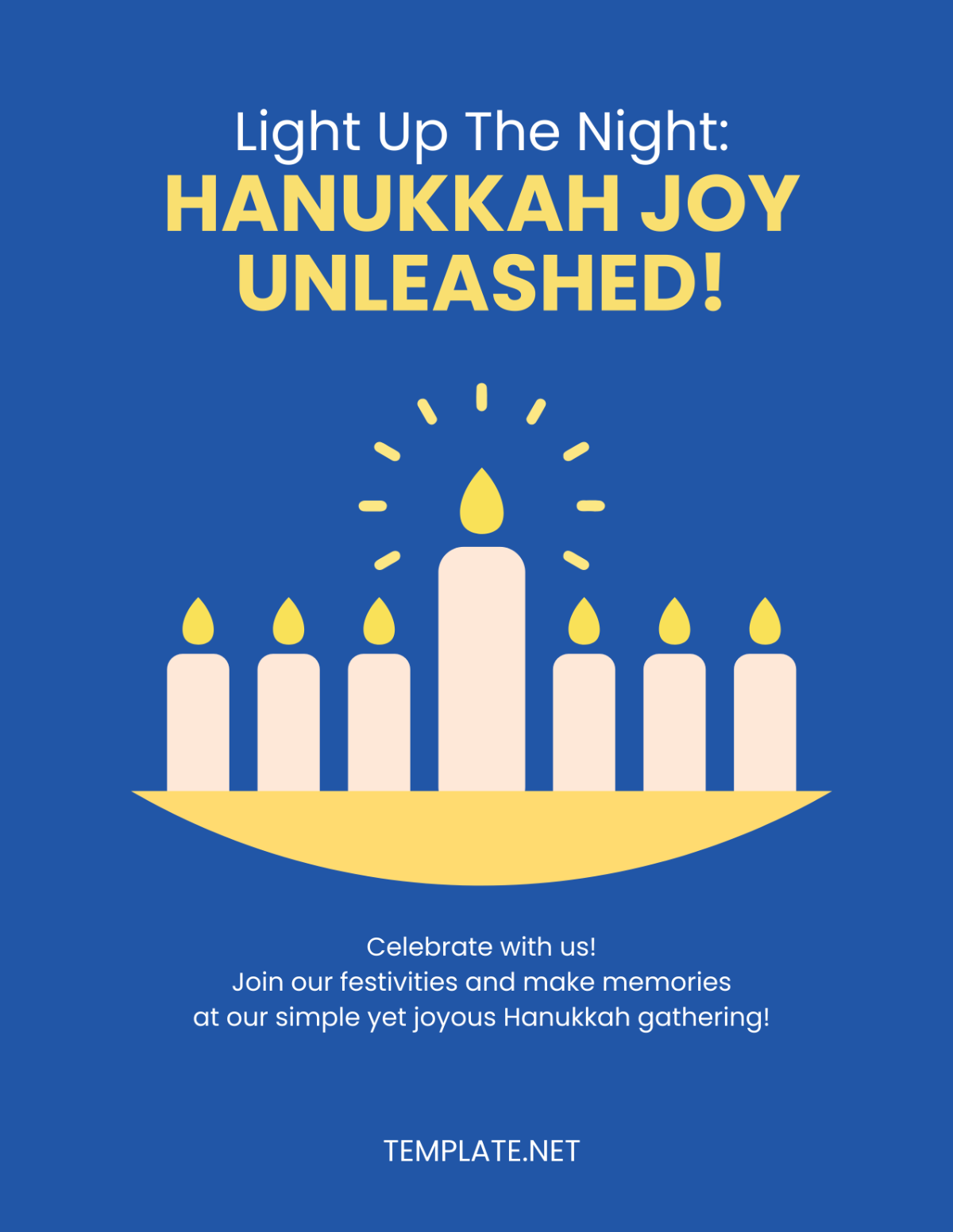 Simple Hanukkah Celebration Flyer Template