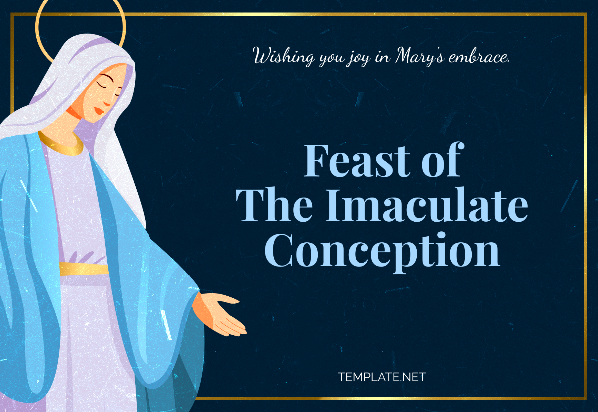 Feast of the Immaculate Conception Day Card Template - Edit Online & Download