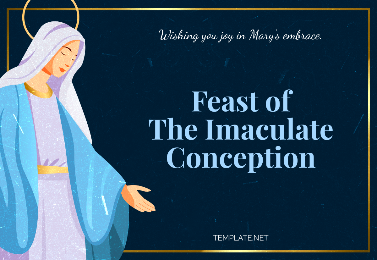Feast of the Immaculate Conception Day Card Template