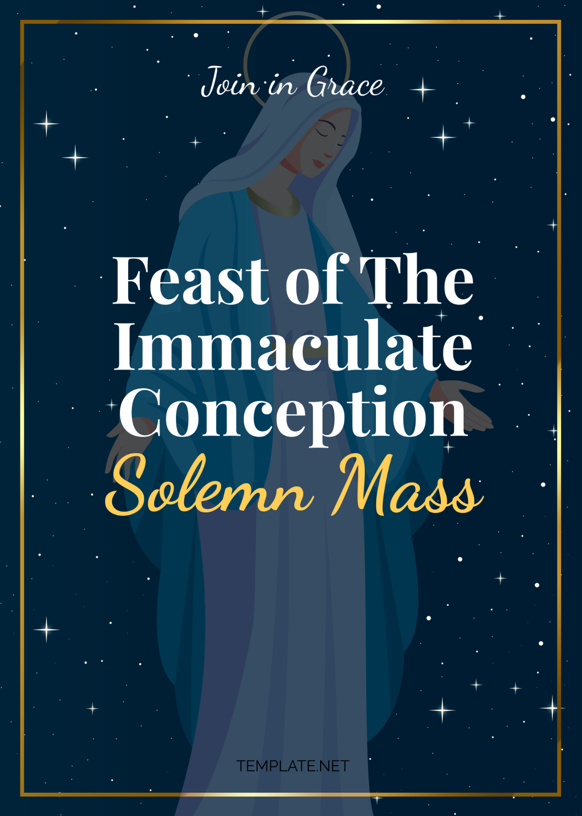 Feast of the Immaculate Conception Day Invitation Template