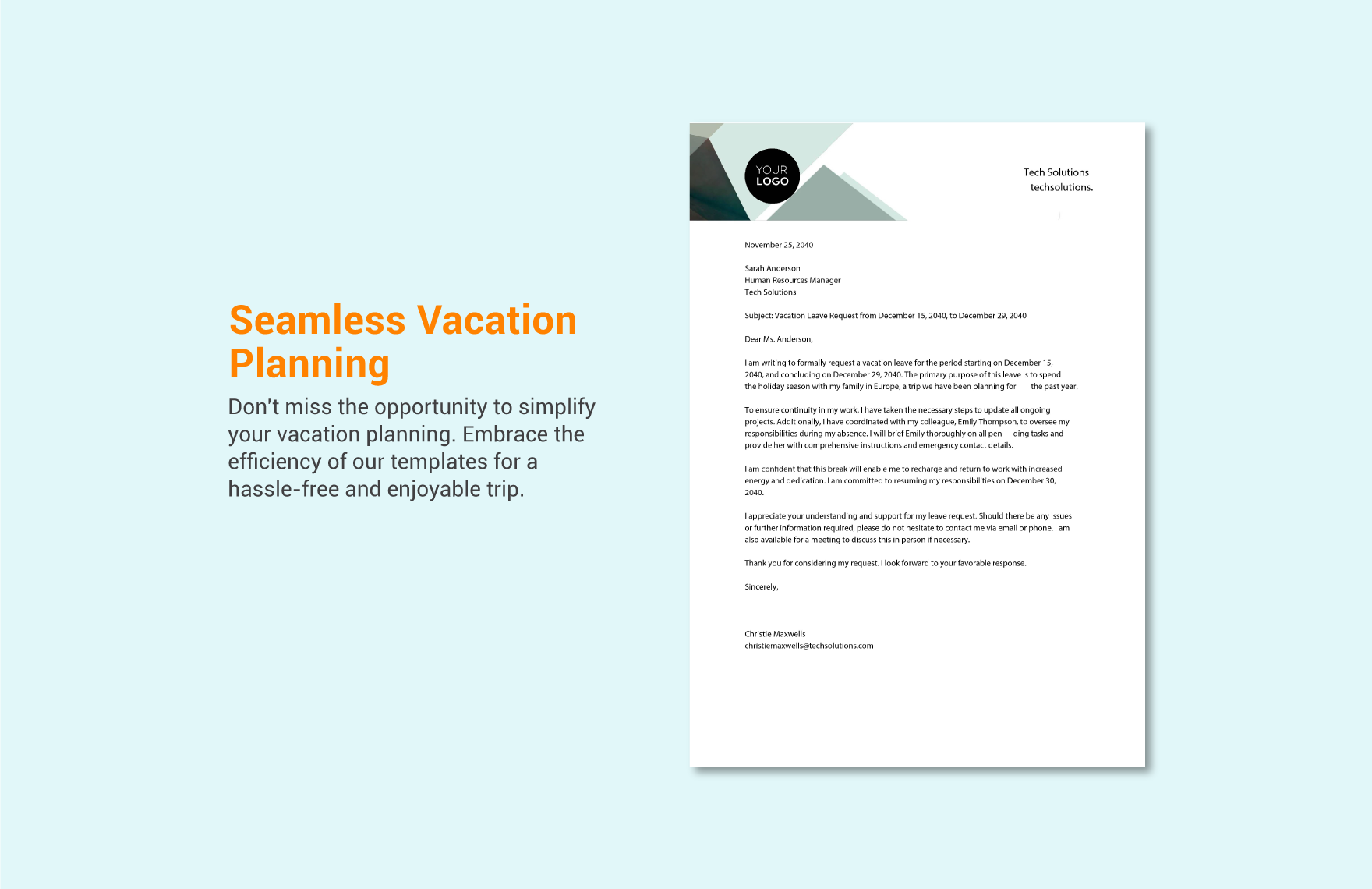 Vacation Letter Template