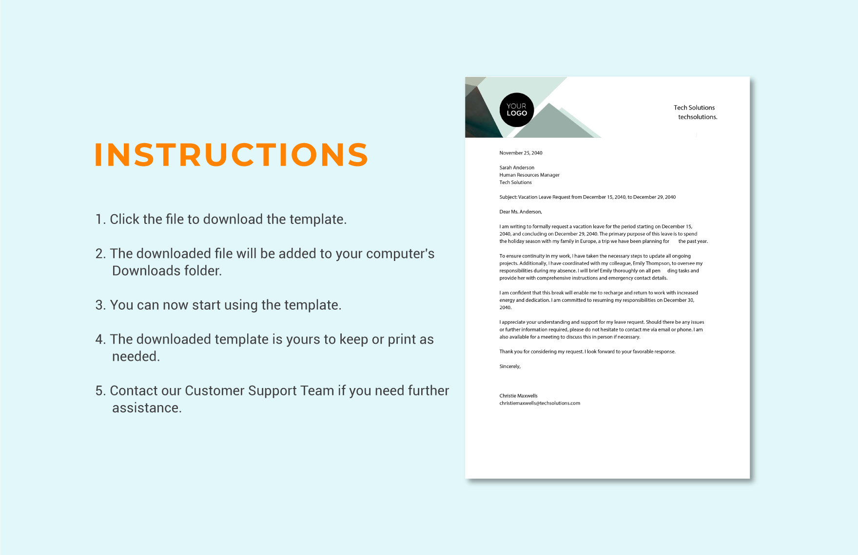 Vacation Letter Template