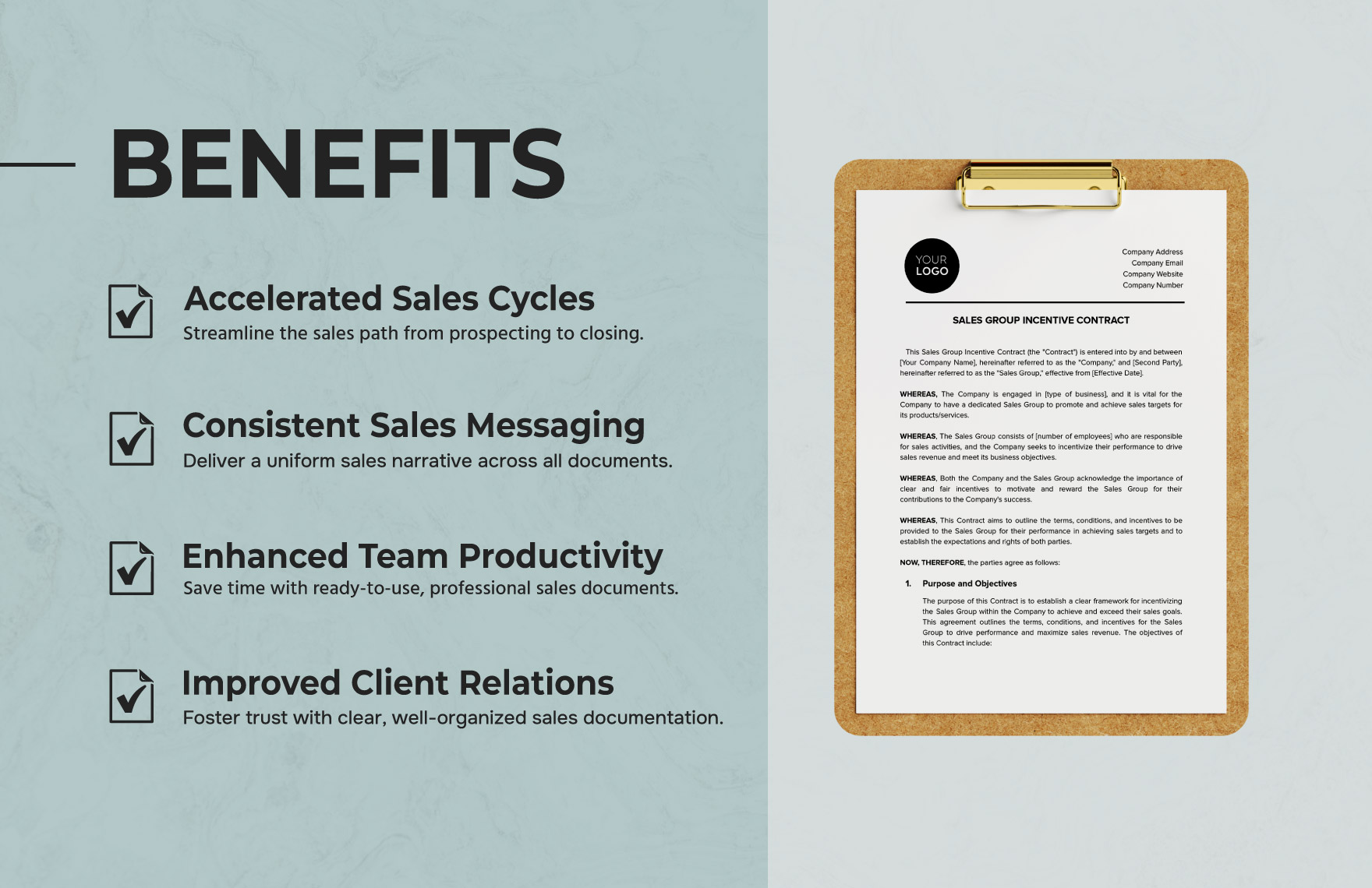 Sales Group Incentive Contract Template