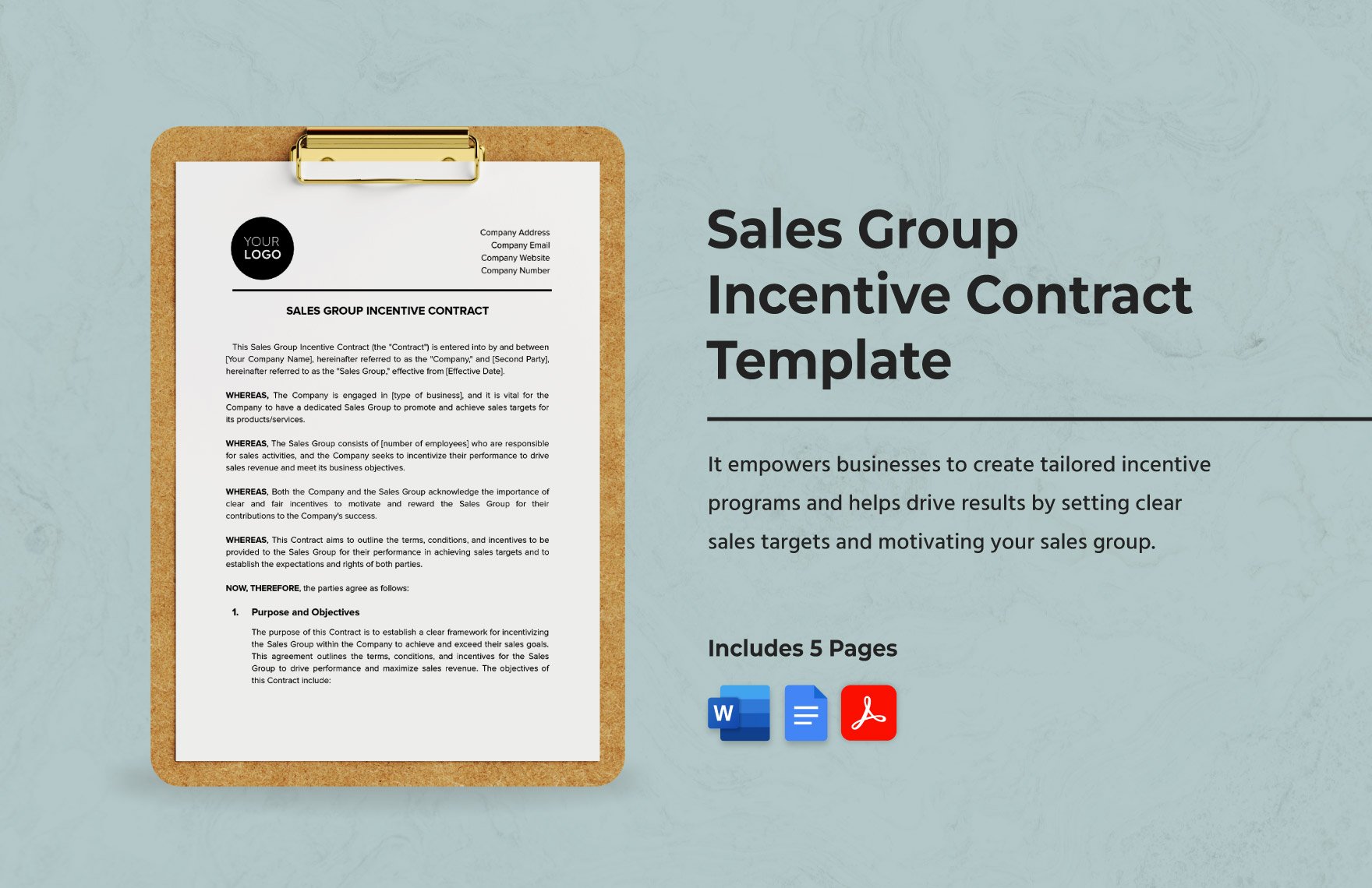 Sales Group Incentive Contract Template