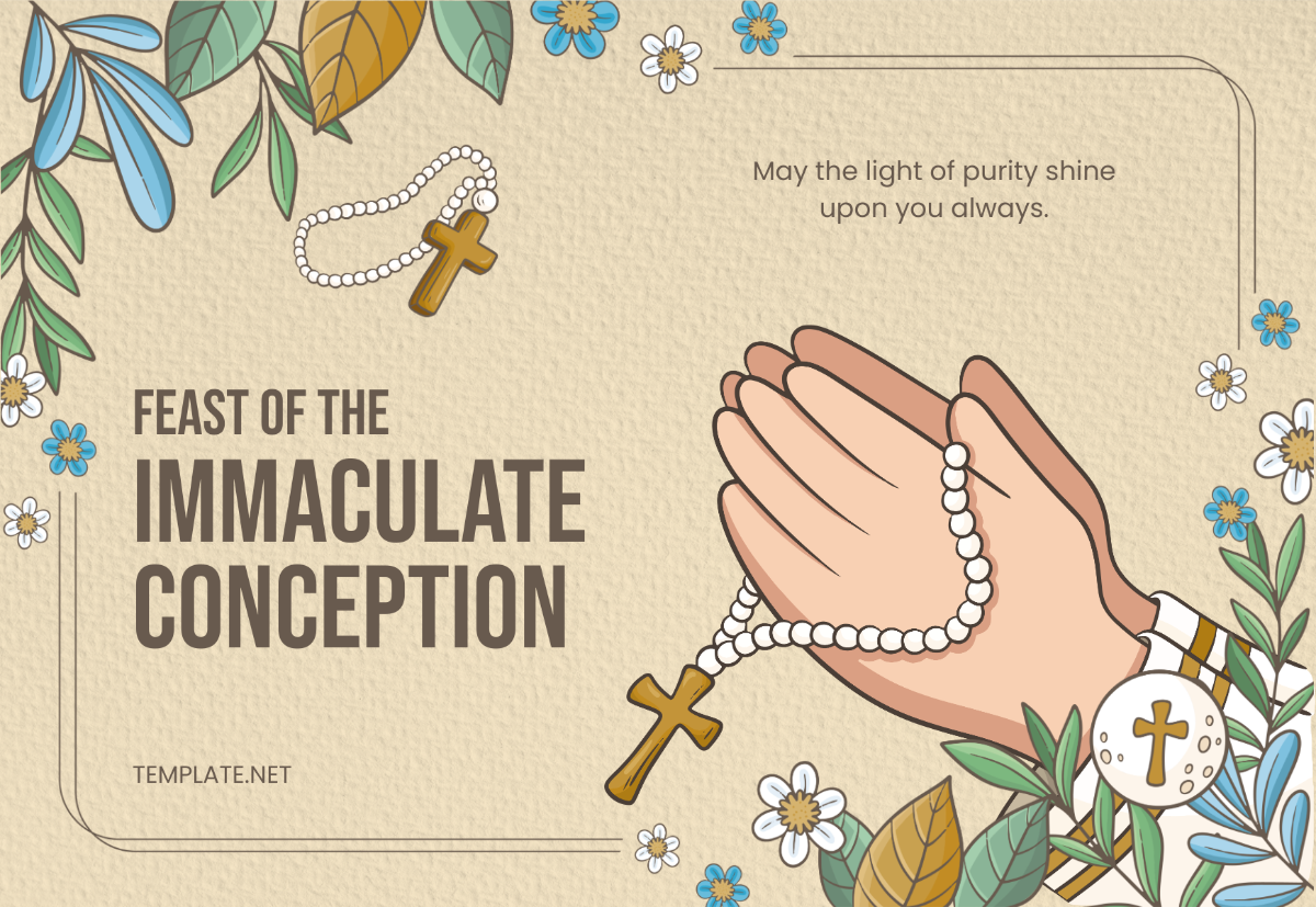 Immaculate Conception Feast Holiday Card Template