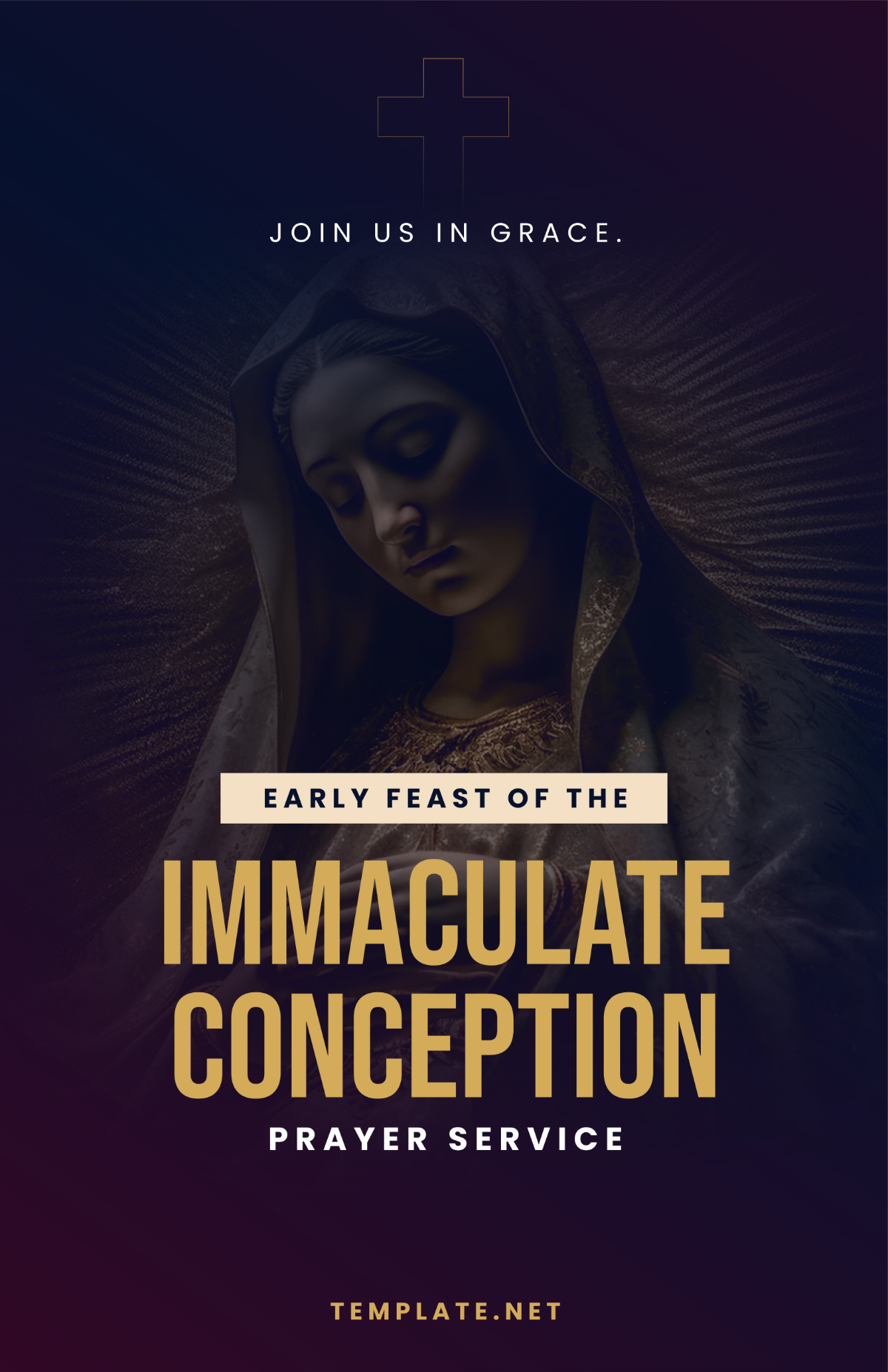 Free Early Immaculate Conception Feast Poster Template