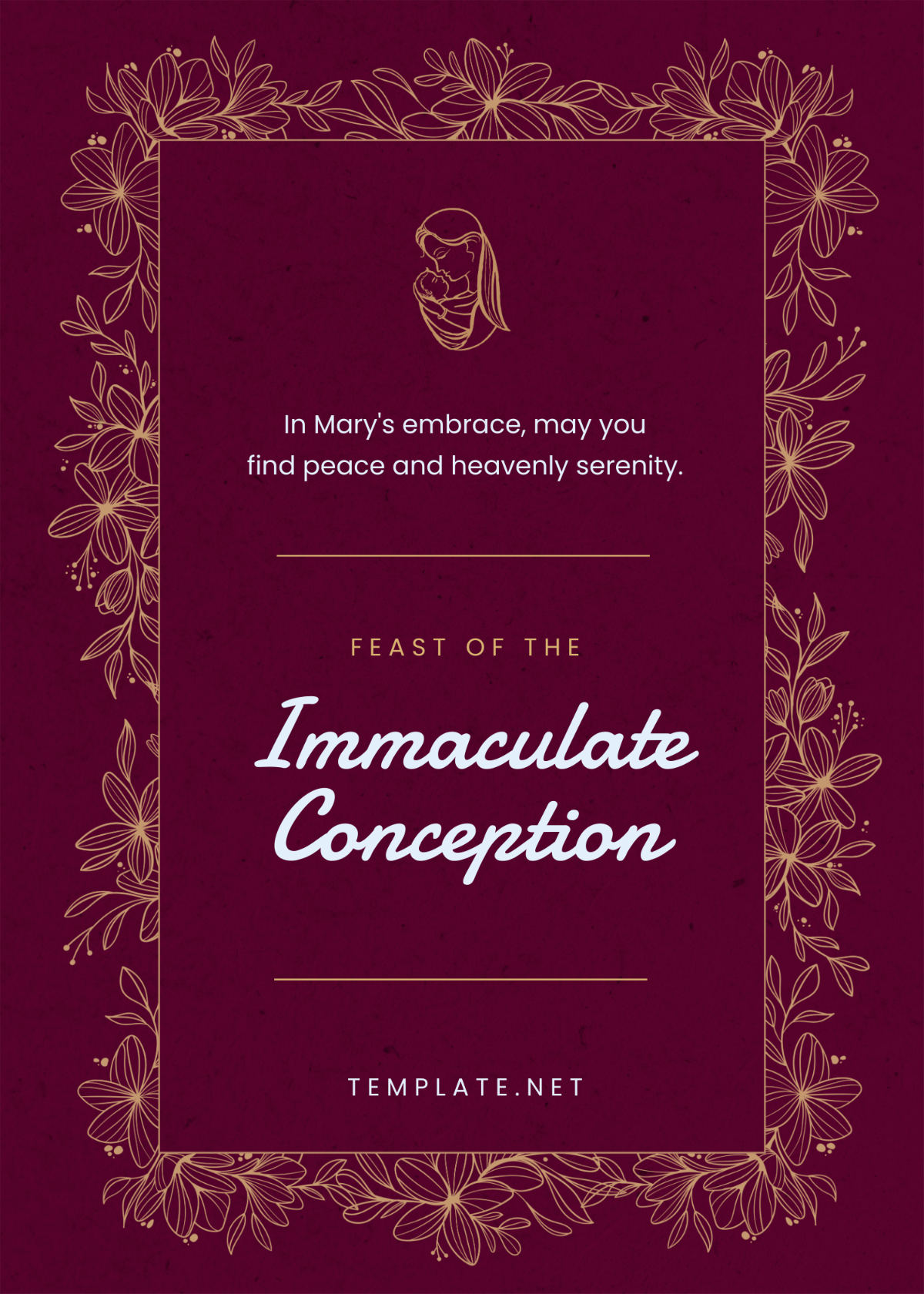Free Mother Mary Feast Wishes Template