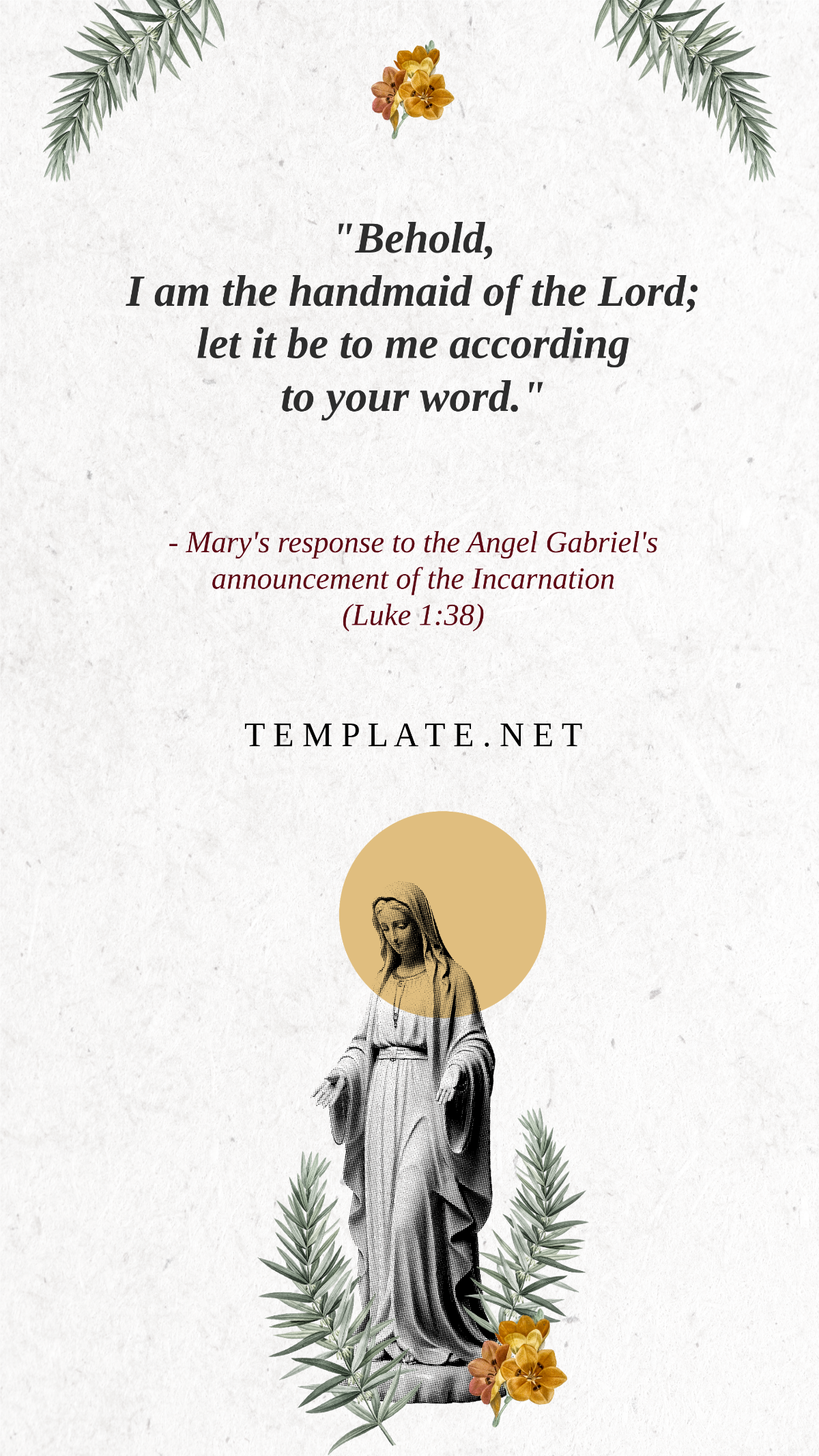 December 8 Immaculate Conception Quote Template