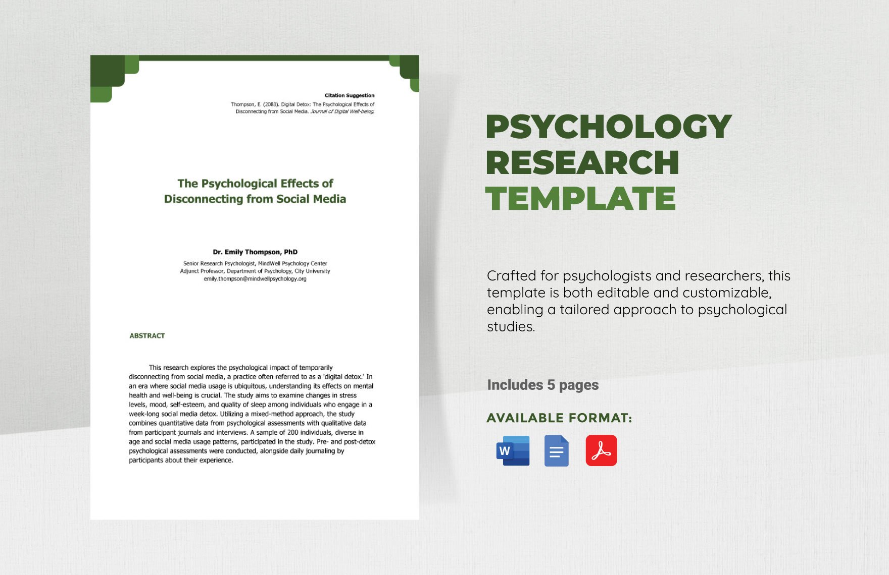 Psychology Research Template