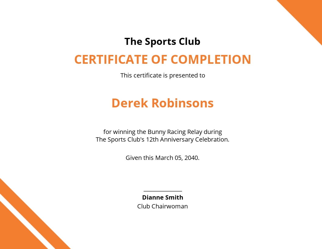 National Sports Day Certificate Template Google Docs, Word, Apple