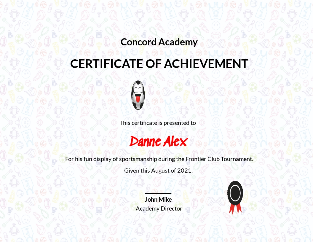 Free Funny Sports Achievement Certificate Template - Google Docs, Word, PSD