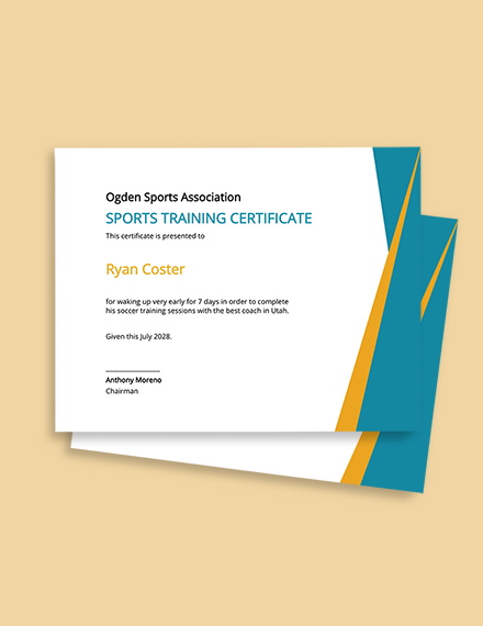 Free Funny Sports Training Certificate Template - Google Docs, Word