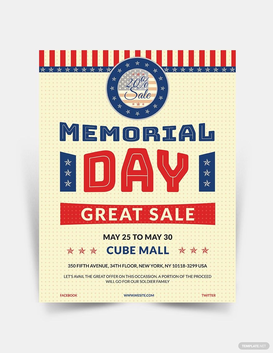 Memorial Day Sale Poster Template