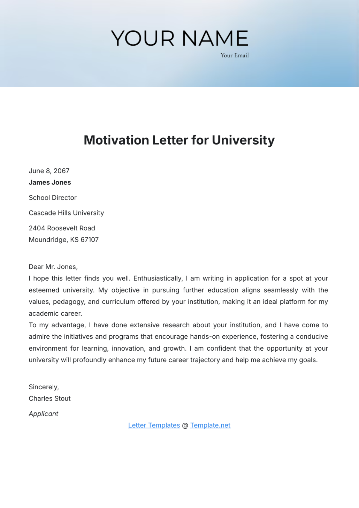 Motivation Letter For University Template Infoupdate