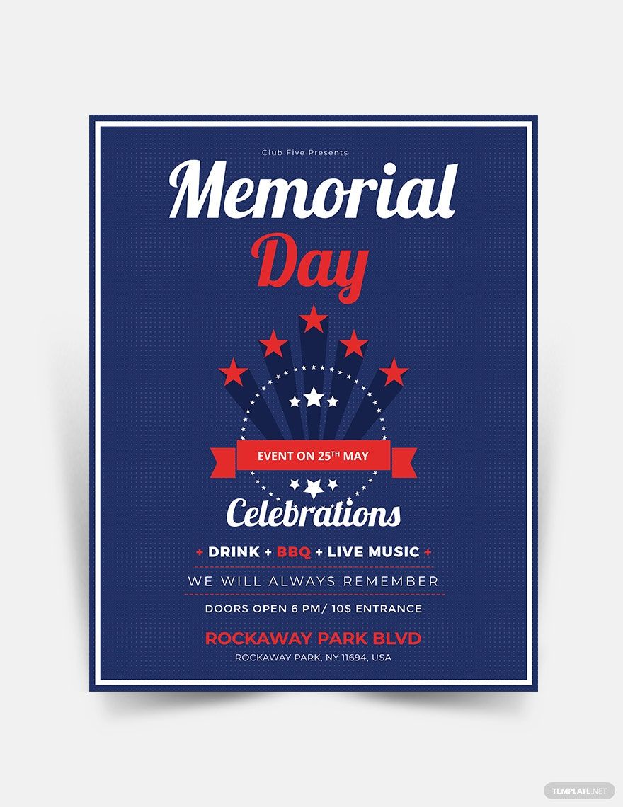 Memorial Day Event Poster Template