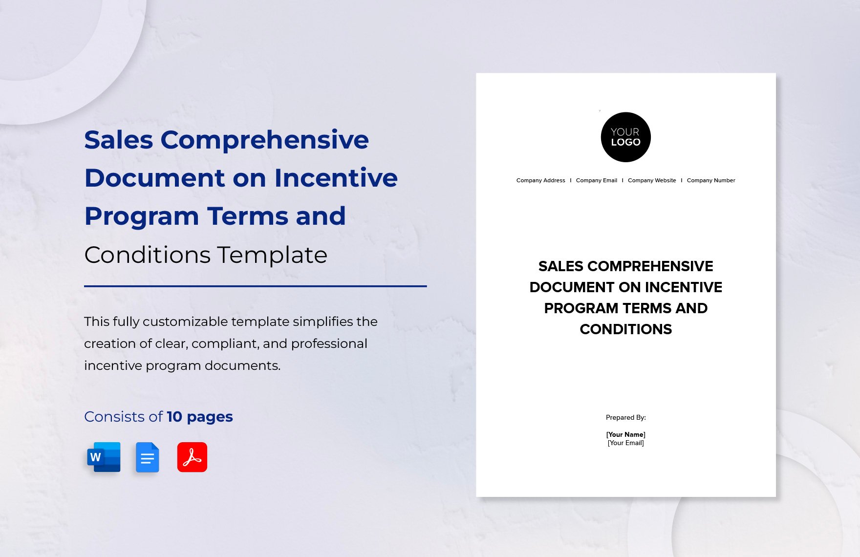 Sales Comprehensive Document on Incentive Program Terms and Conditions Template