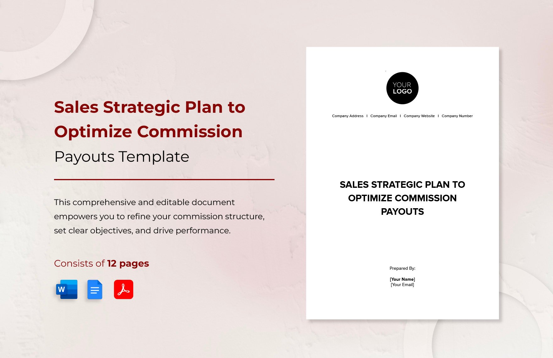 Sales Strategic Plan to Optimize Commission Payouts Template