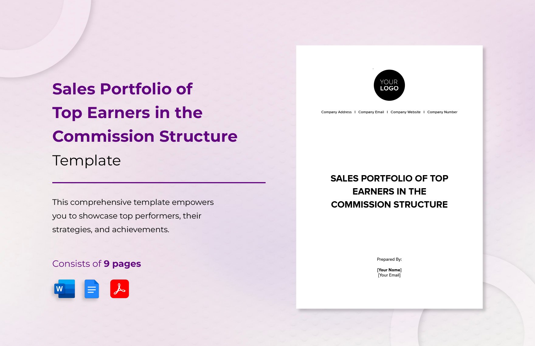 Sales Portfolio of Top Earners in the Commission Structure Template