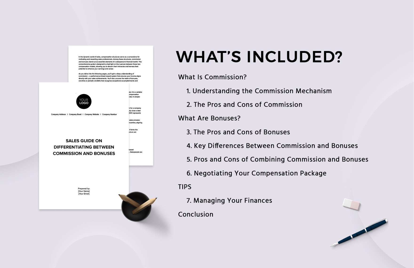 Sales Guide on Differentiating Between Commission and Bonuses Template
