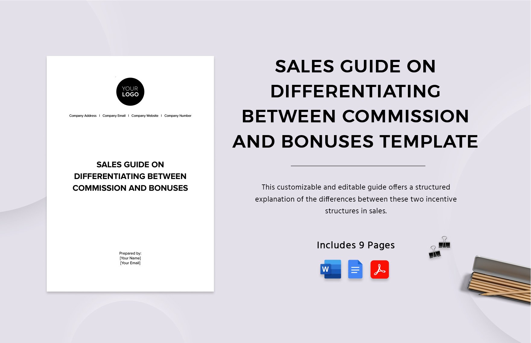 Sales Guide on Differentiating Between Commission and Bonuses Template