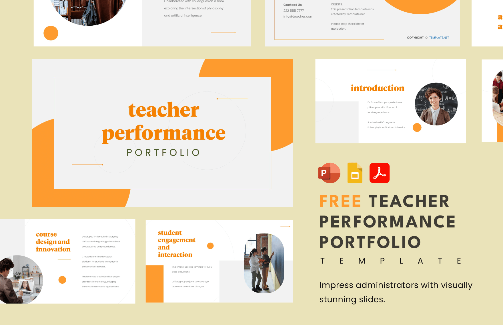 Teacher Performance Portfolio Template