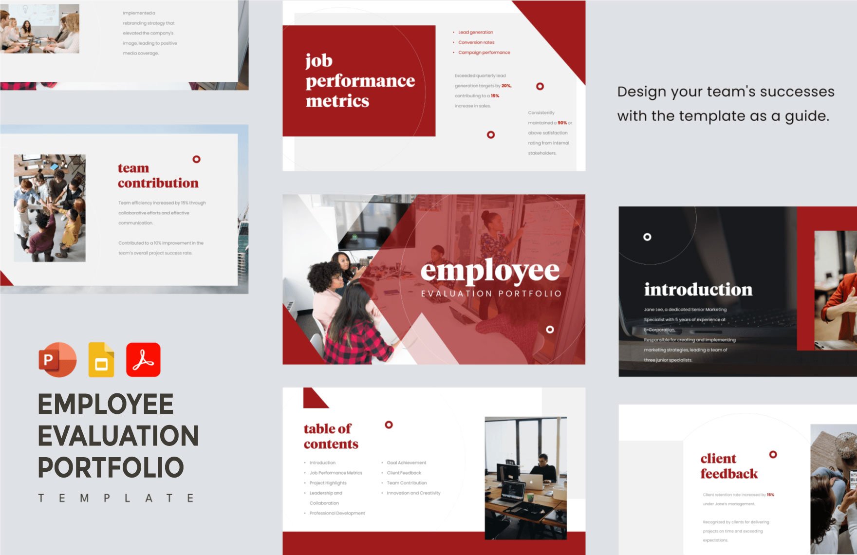 Free Employee Evaluation Portfolio Template in PDF, PowerPoint, Google Slides