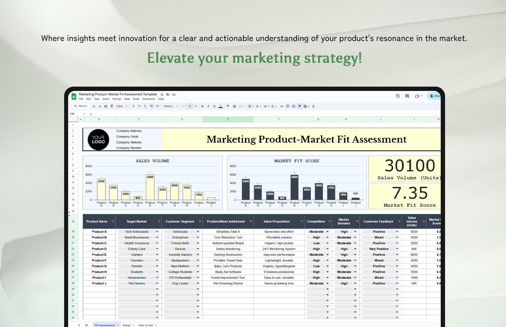 Marketing Product-Market Fit Assessment Template