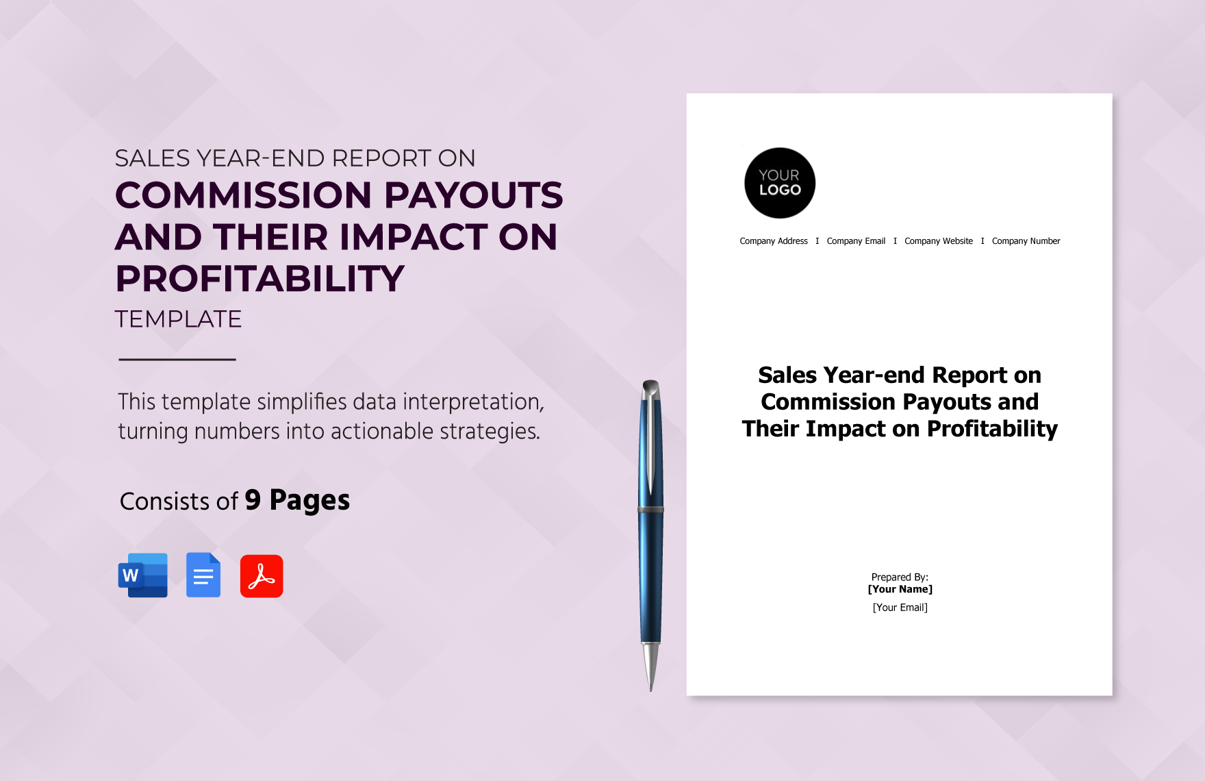 Sales Year-end Report on Commission Payouts and Their Impact on Profitability Template