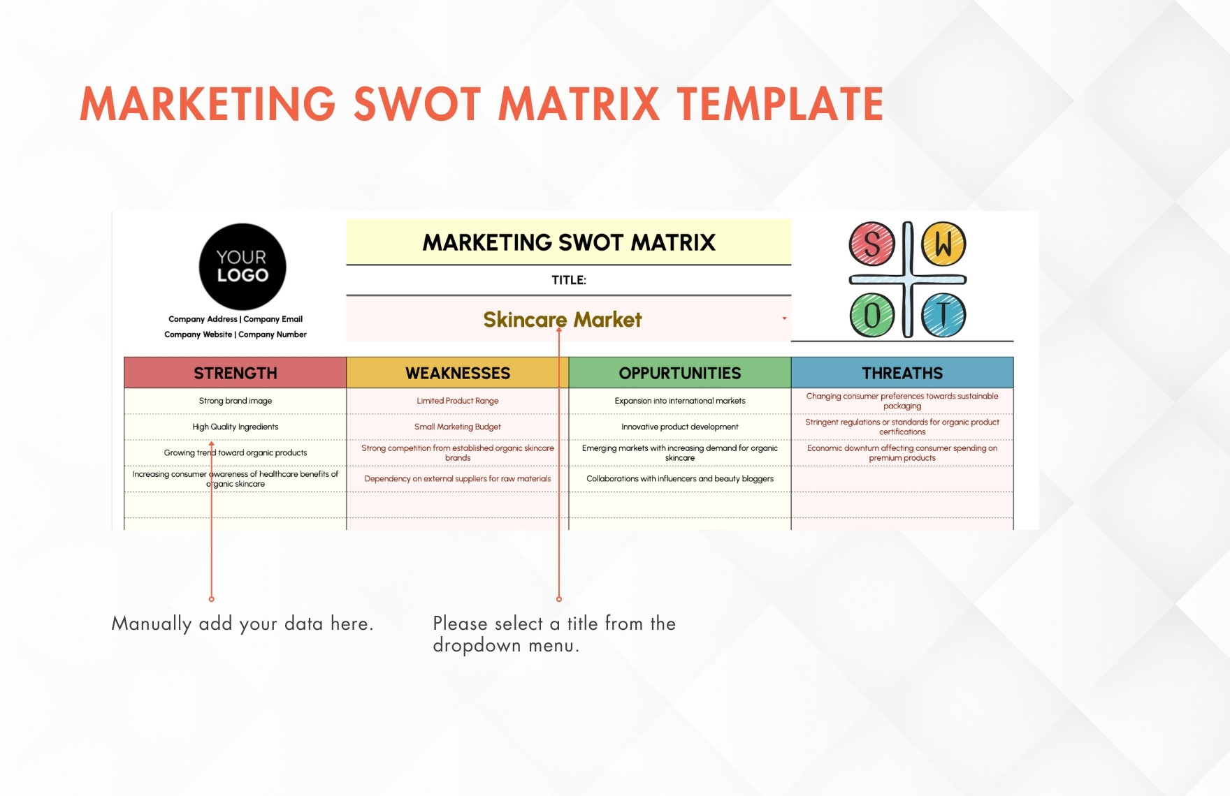 Marketing SWOT Matrix Template