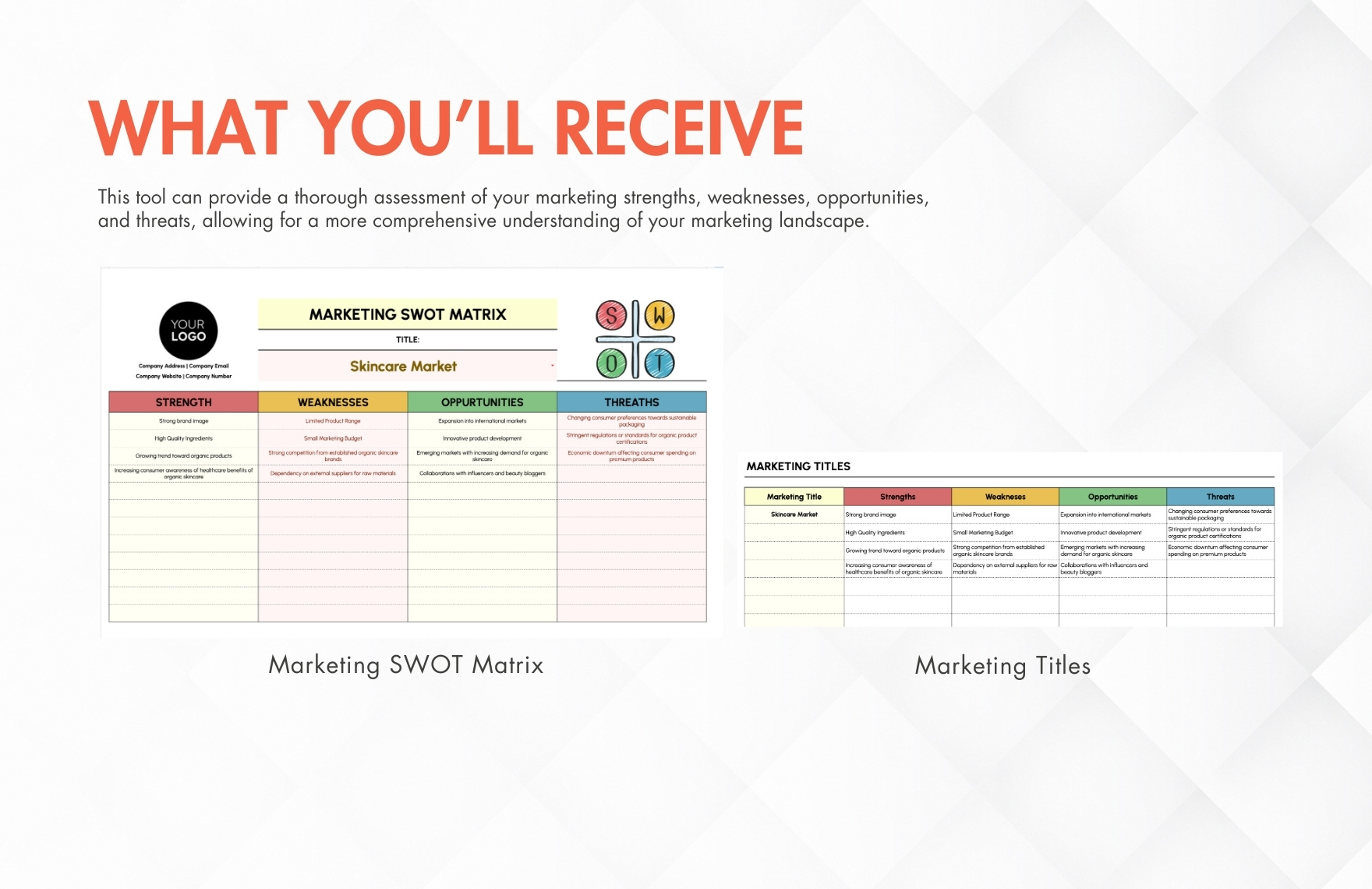 Marketing SWOT Matrix Template