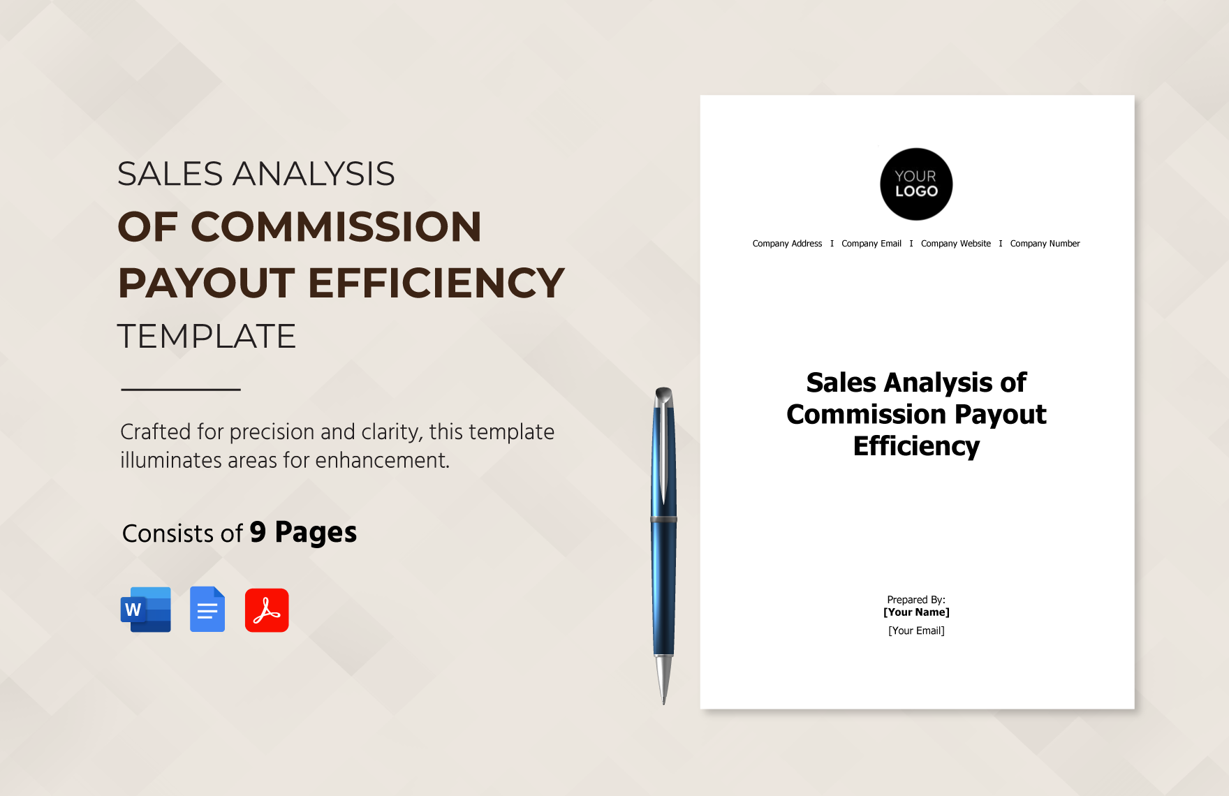Sales Analysis of Commission Payout Efficiency Template