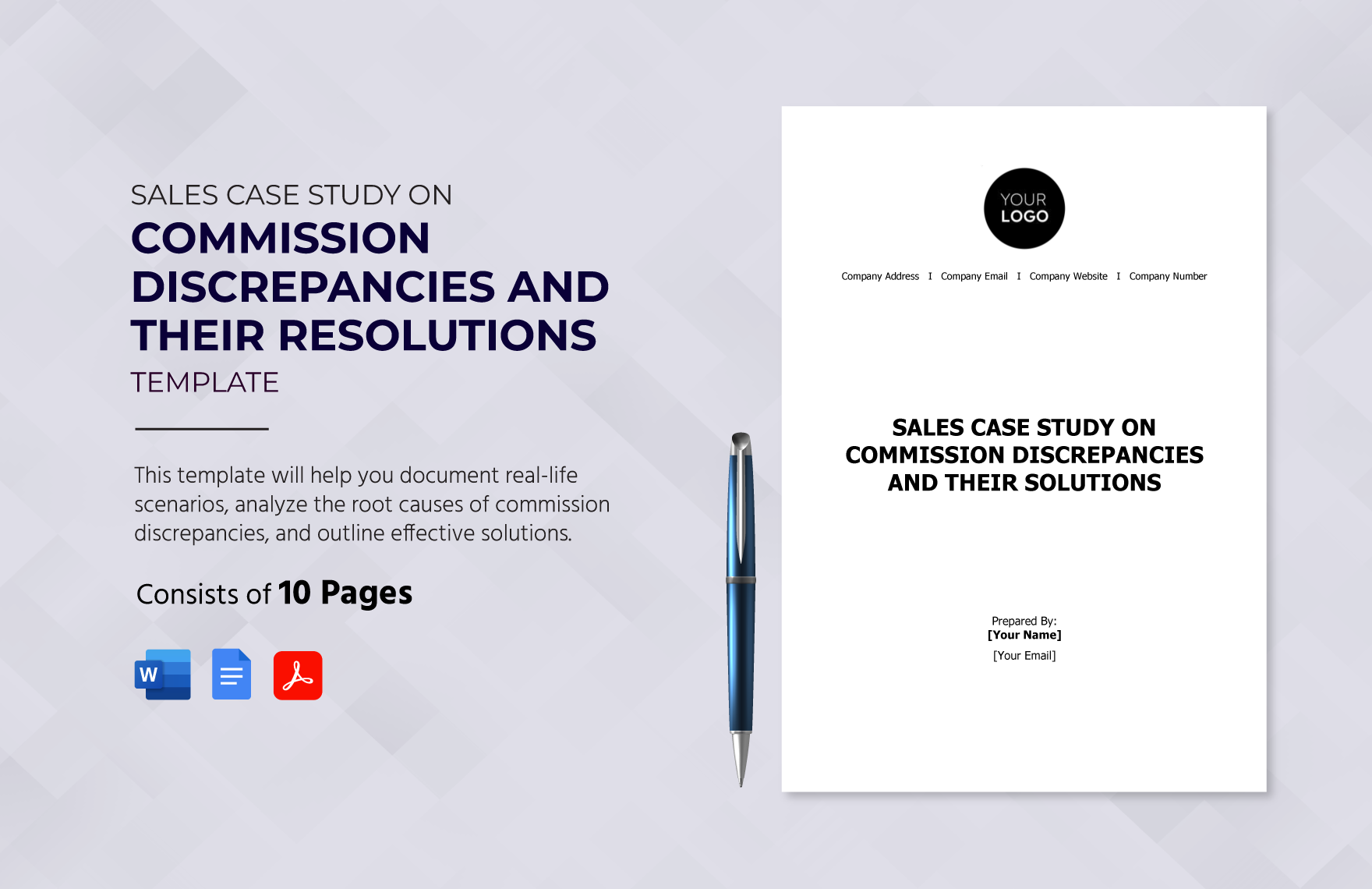 Sales Case Study on Commission Discrepancies and Their Resolutions Template