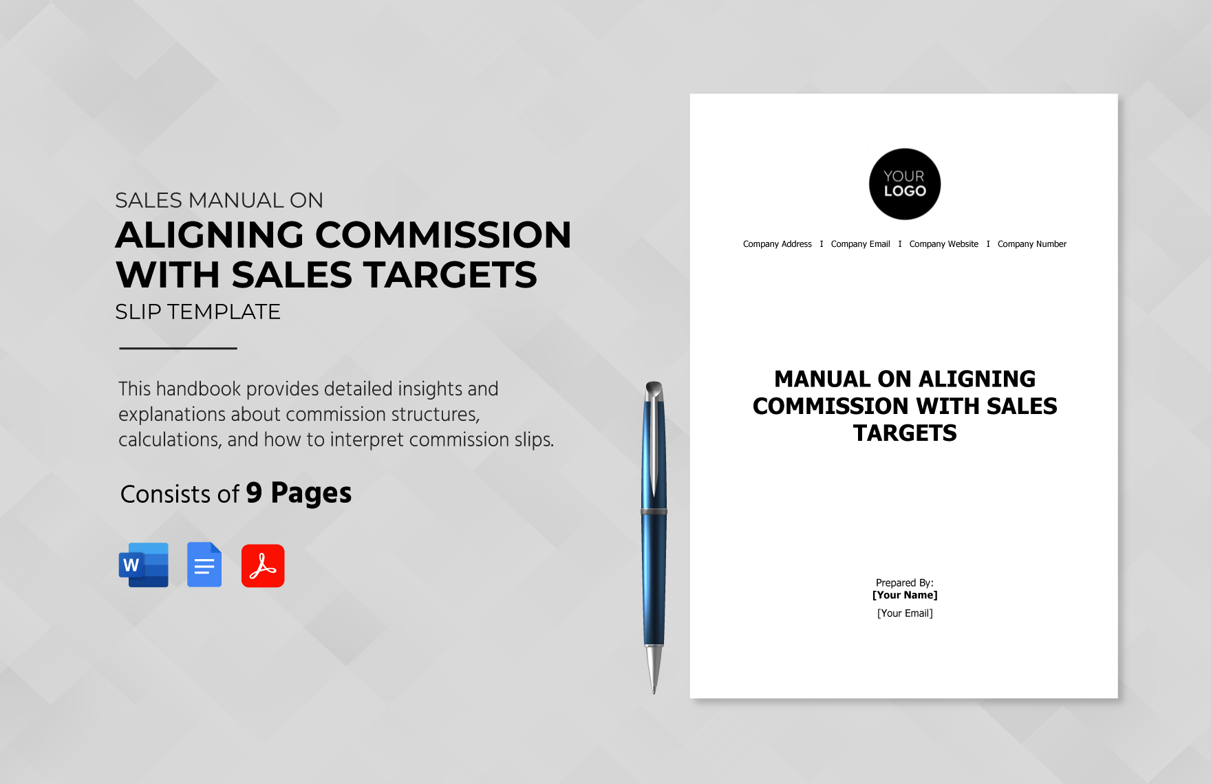 Manual on Aligning Commission with Sales Targets Template in Word, Google Docs, PDF