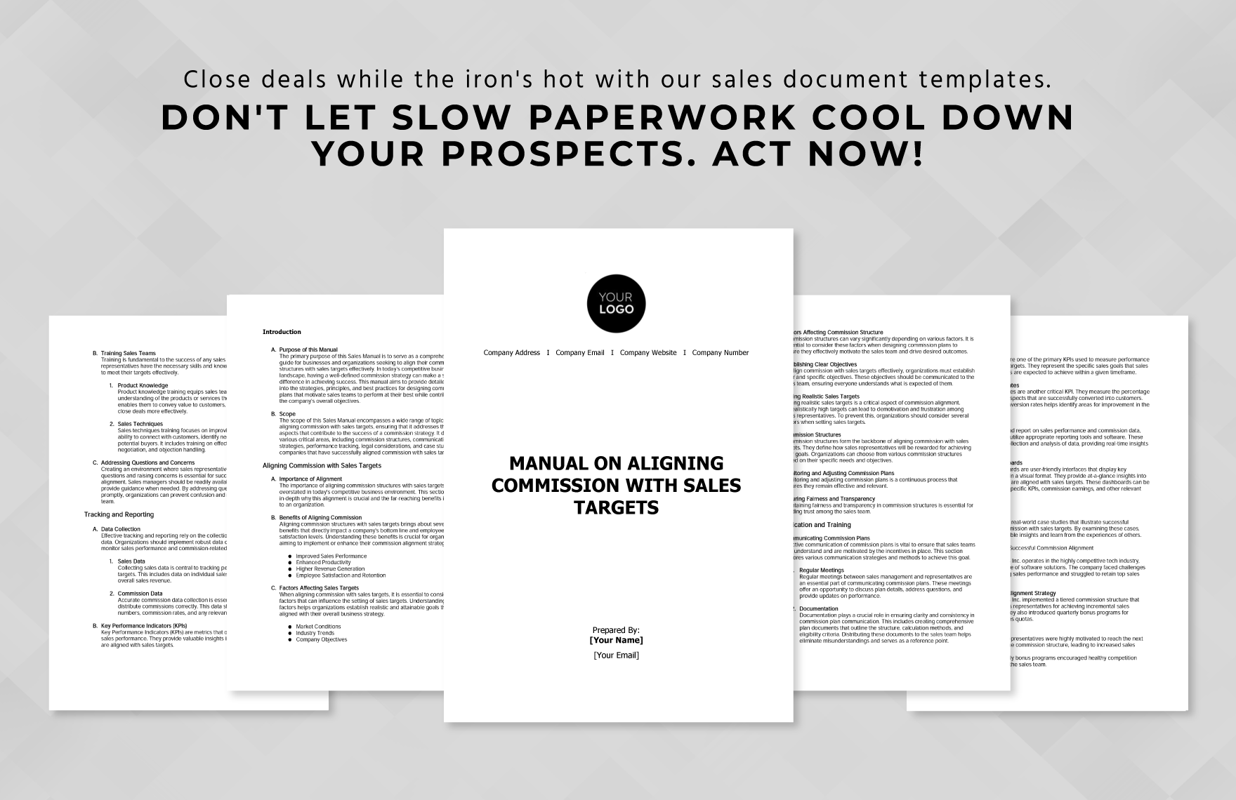 Manual on Aligning Commission with Sales Targets Template