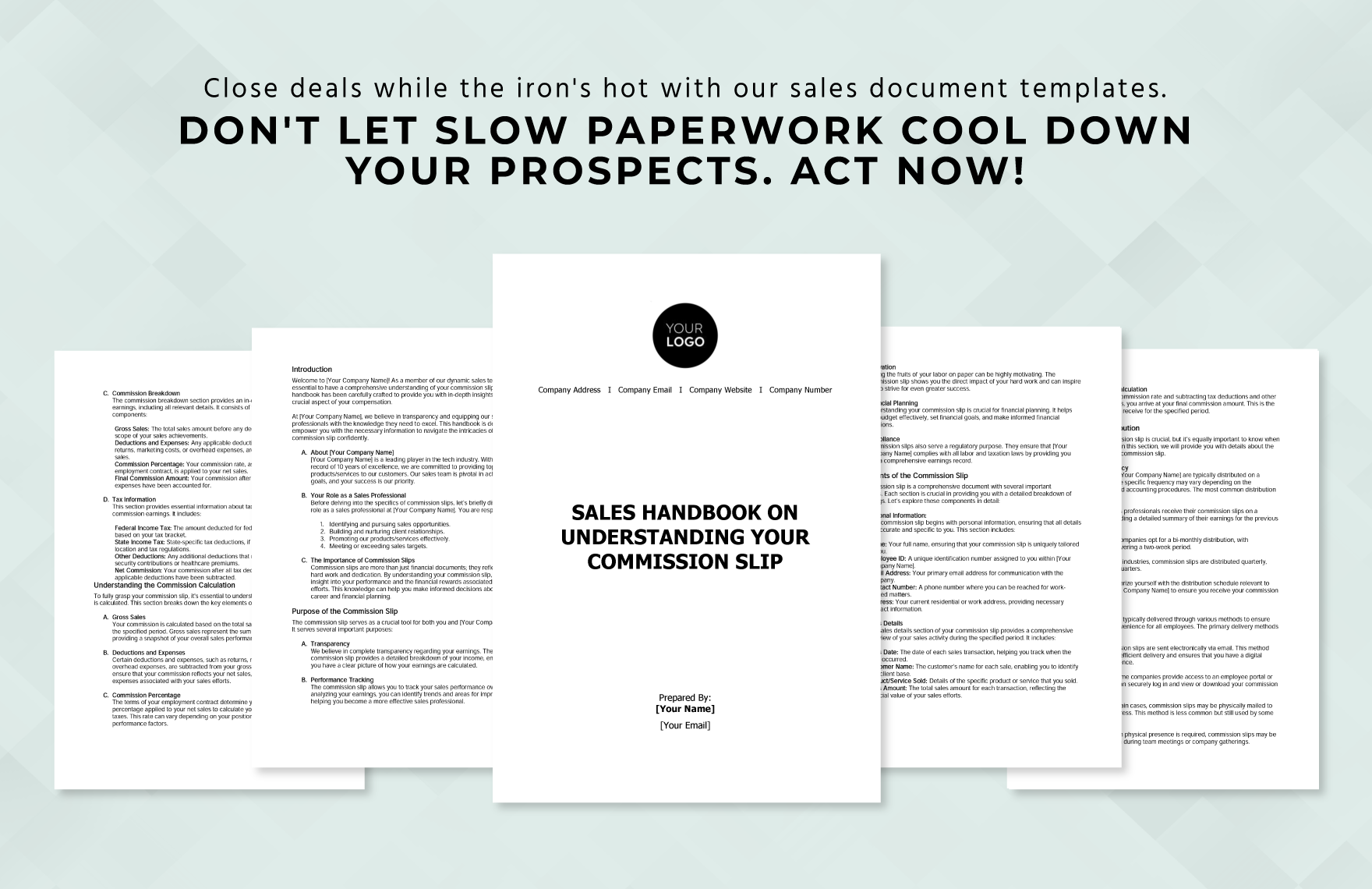 Sales Handbook on Understanding Your Commission Slip Template
