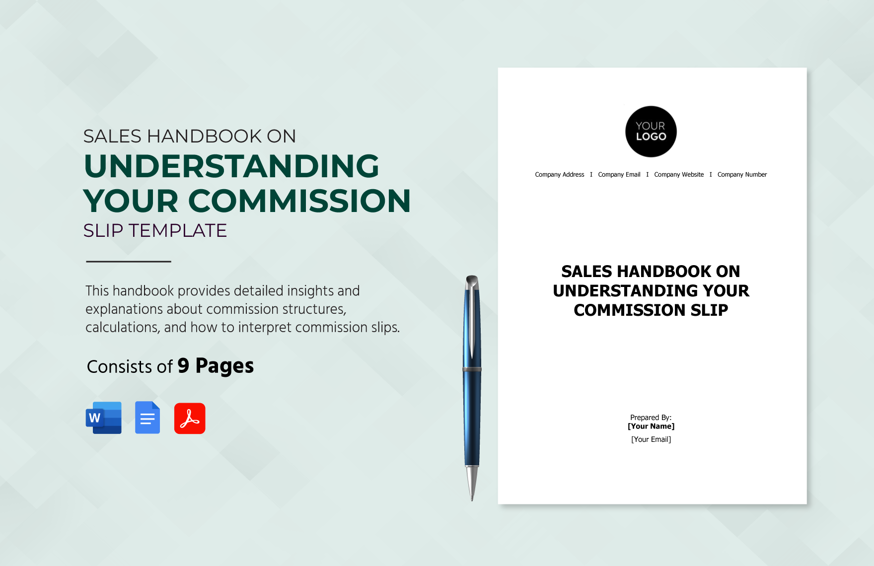 Sales Handbook on Understanding Your Commission Slip Template