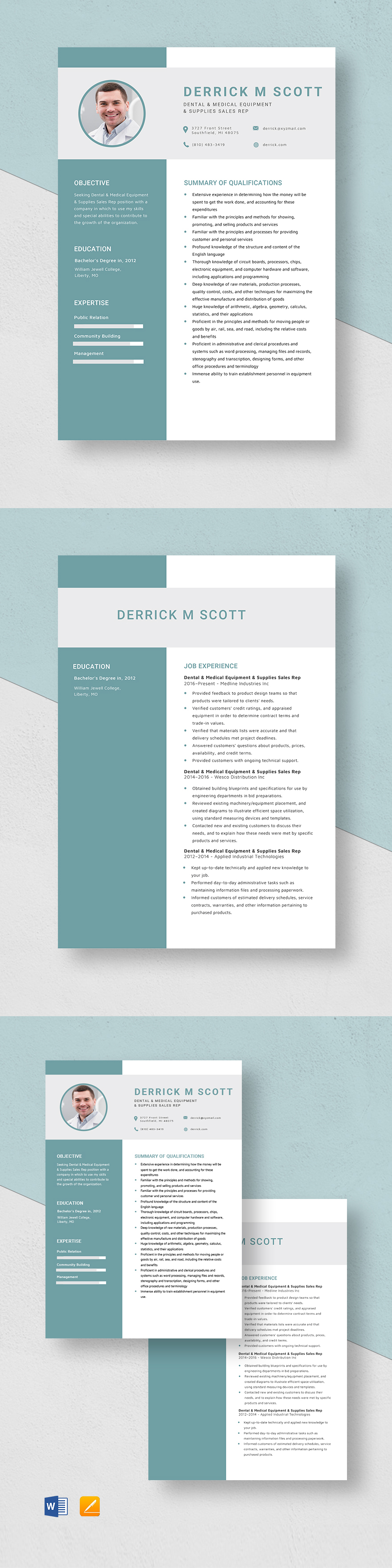 Medical Underwriter Resume Template Word, Apple Pages
